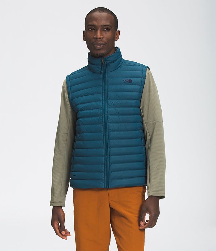 The North Face Vests Stretch Down Blue - Mens - Thailand FHGCK-3405